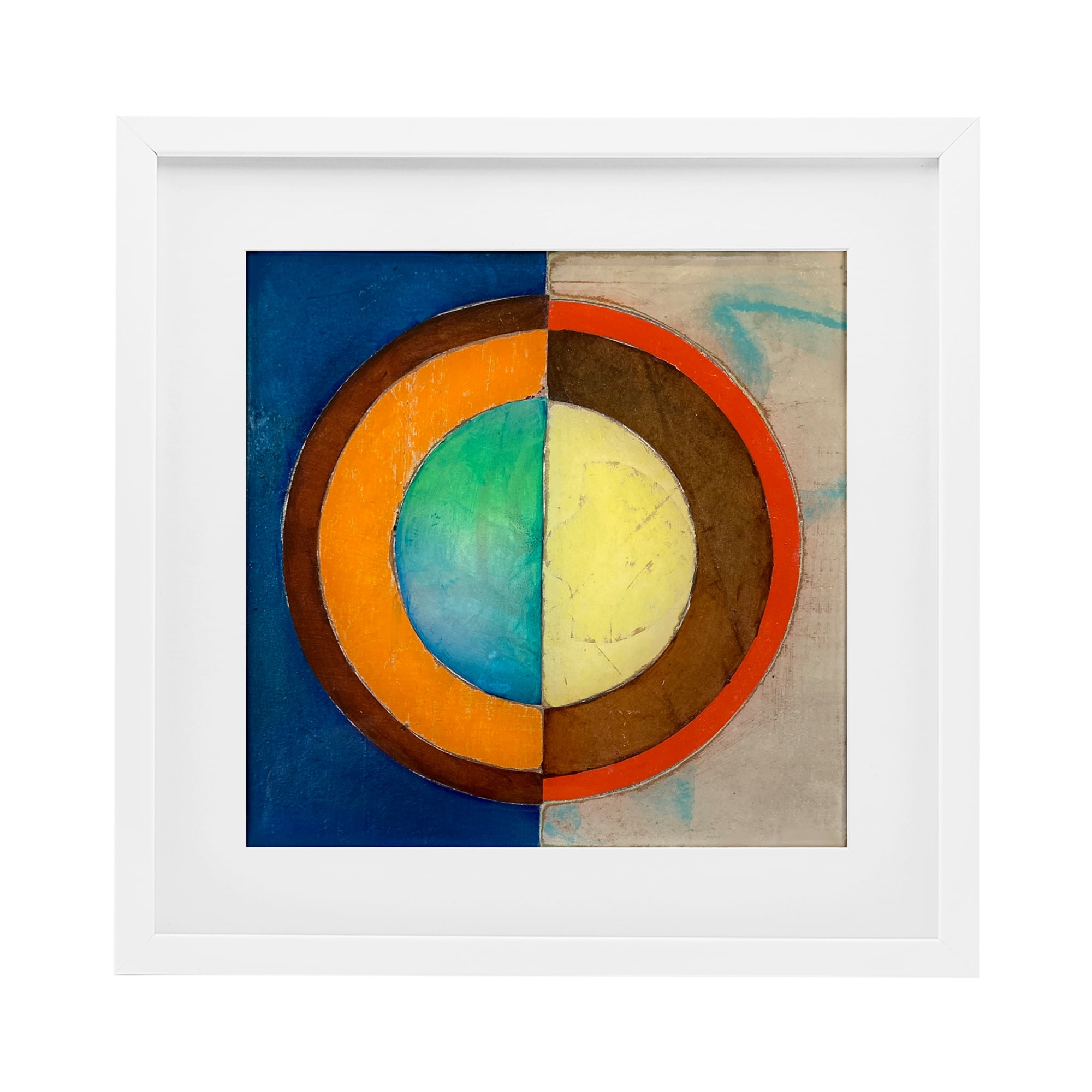 Stupell Industries Bright Vertical Circle Symmetry White Framed Print Under Glass, design by Matthew Finger
