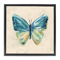 Stupell Industries Bright Watercolor Butterfly Animals Painting Black Floater Framed Canvas Art Print Wall Art, 18 x 18