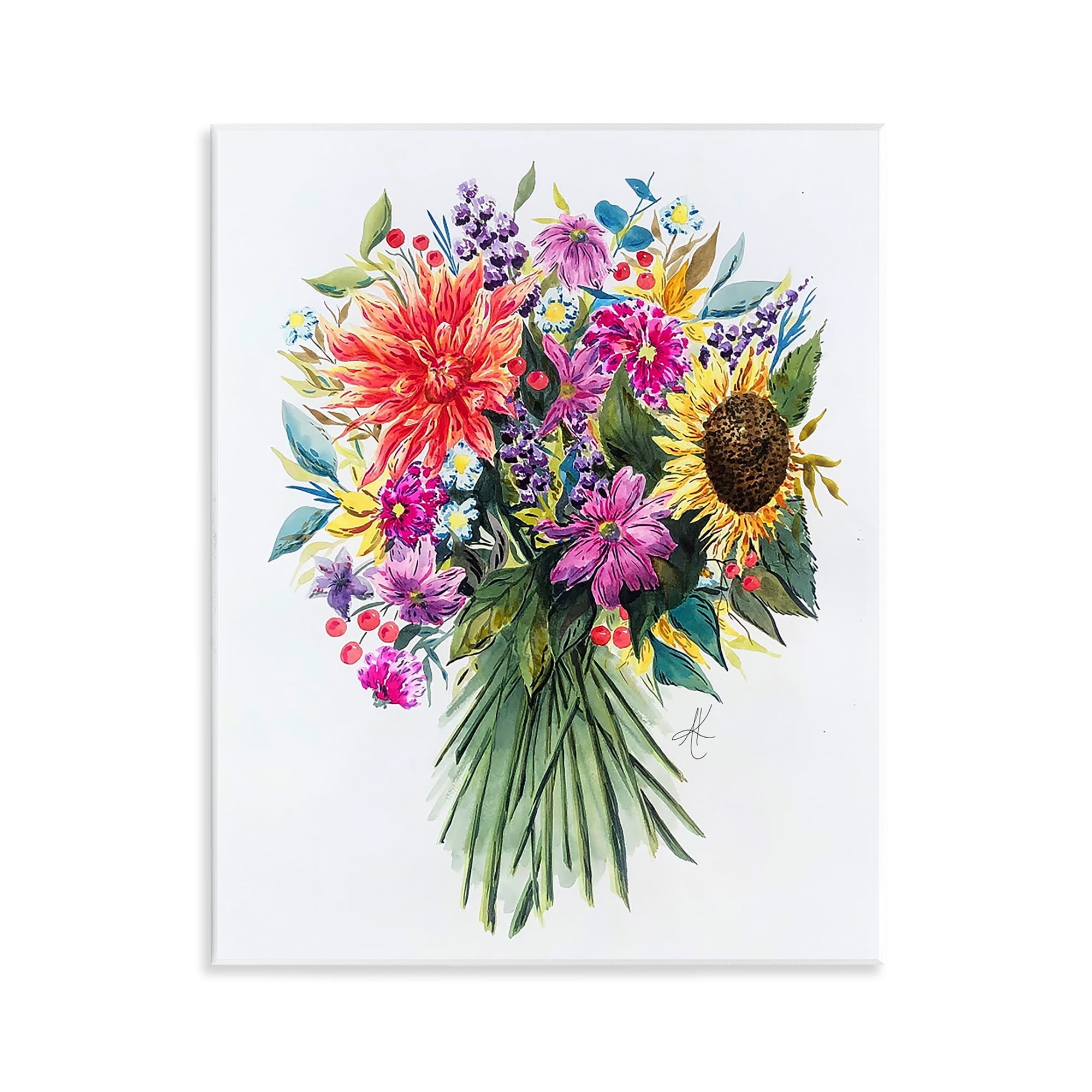 Stupell Industries Bright Wildflower Bouquet Botanical & Floral Painting Unframed Art Print Wall Art, 11 x 14