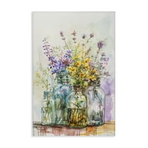 Stupell Industries Bright Wildflower Jars Plants & Flowers Painting Wrapped Canvas Art Print Wall Art, 16 x 24