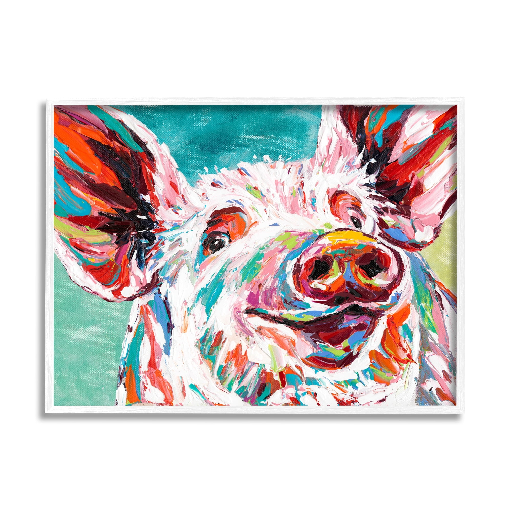 Stupell Industries Brightly Painted Pig, 24 x 30,Design by Carolee Vitaletti