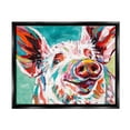 thumbnail image 1 of Stupell Industries Brightly Painted Pig Metallic Gold Framed Floating Canvas Wall Art, 16x20, by Carolee Vitaletti, 1 of 6