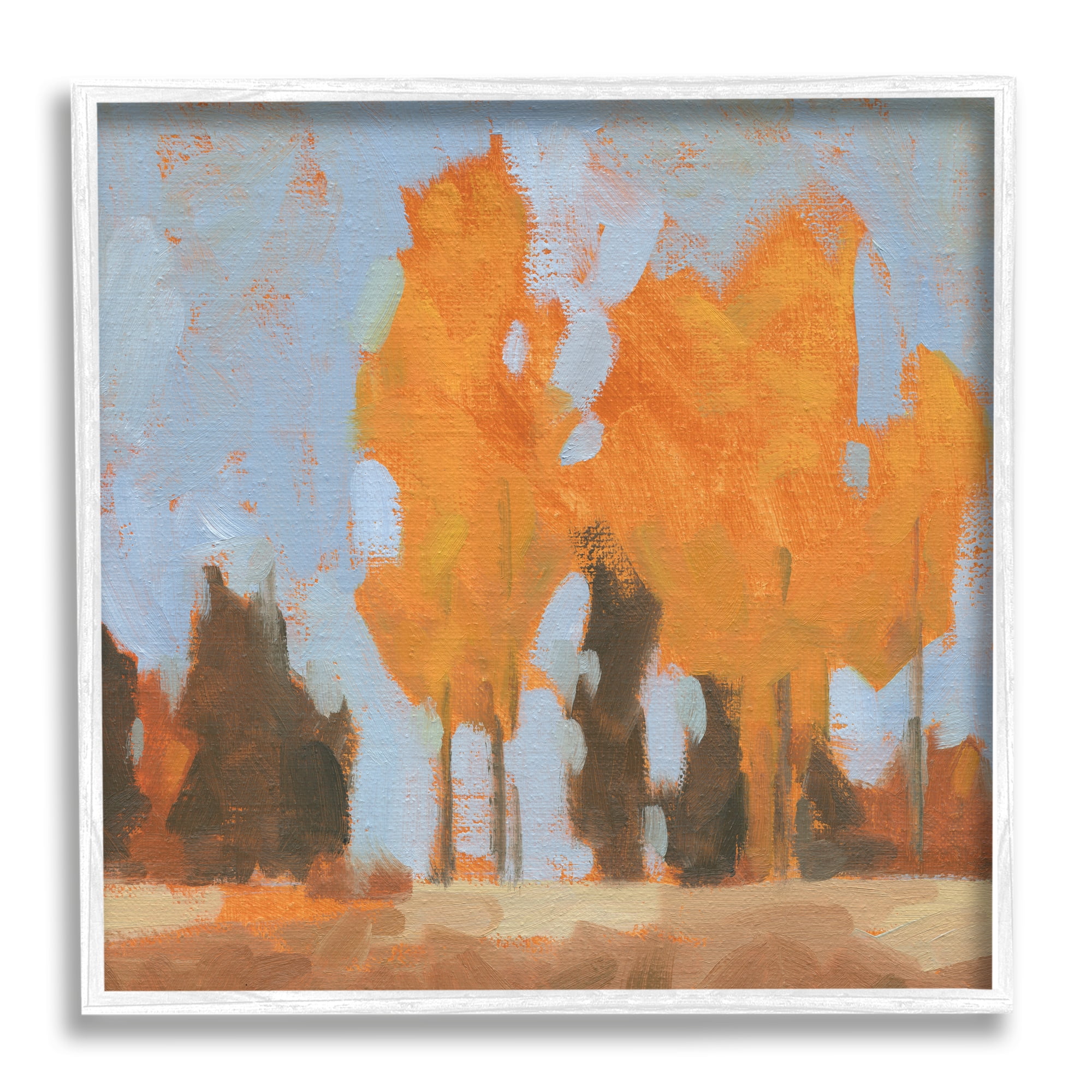Stupell Industries Brilliant Orange Leaves Golden Season Trees Abstract Landscape, 24 x 24, Designed by Jacob Green