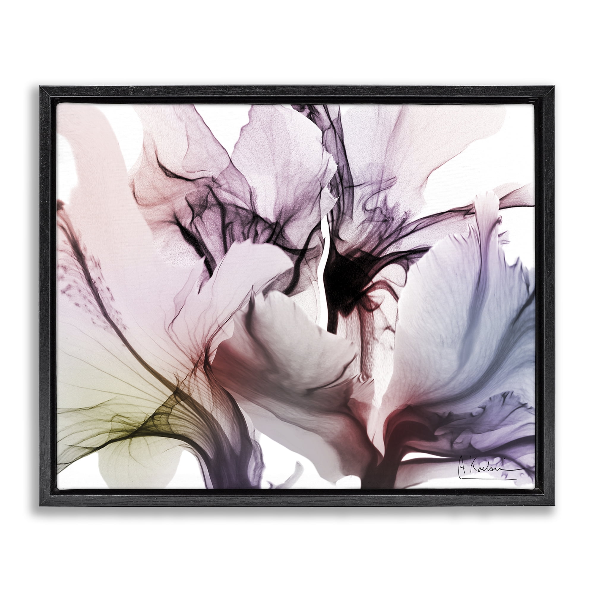 Stupell Industries Brilliant Song Flower Petals Black Framed Floater Canvas Wall Art, design by Albert Koetsier
