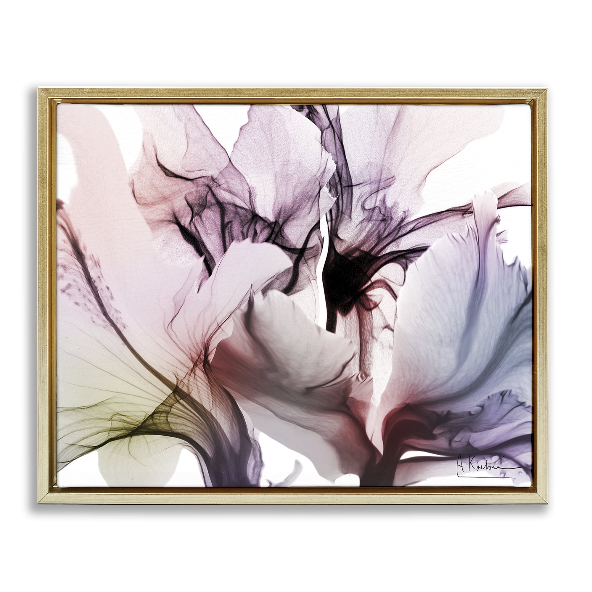Stupell Industries Brilliant Song Flower Petals Gold Framed Floater Canvas Wall Art, design by Albert Koetsier