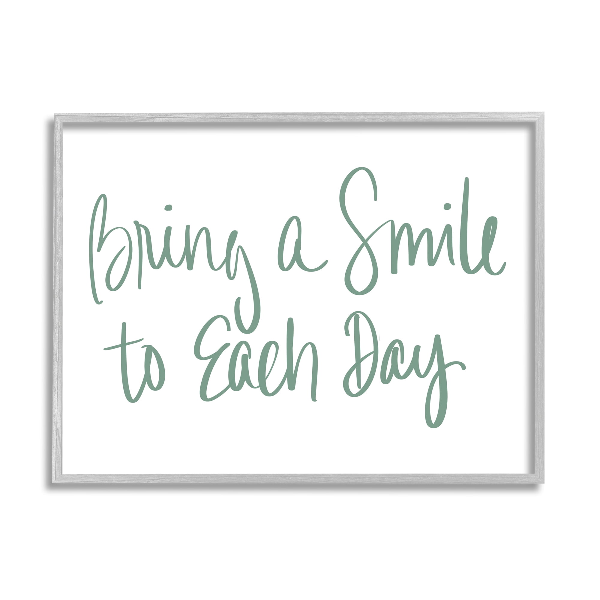 Stupell Industries Bring A Smile Each Day Phrase Green Cursive, 11 x 14, Designed by Sd Graphics Studio