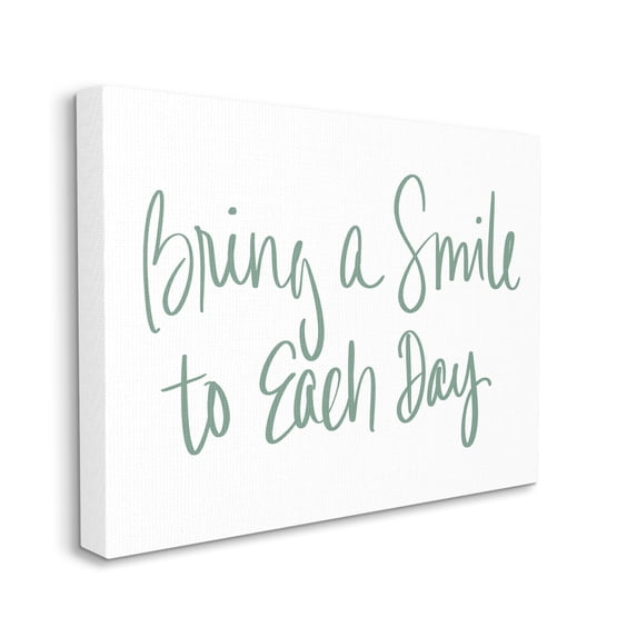 Stupell Industries Bring A Smile Each Day Phrase Green Cursive, 16 x 20, Designed by Sd Graphics Studio