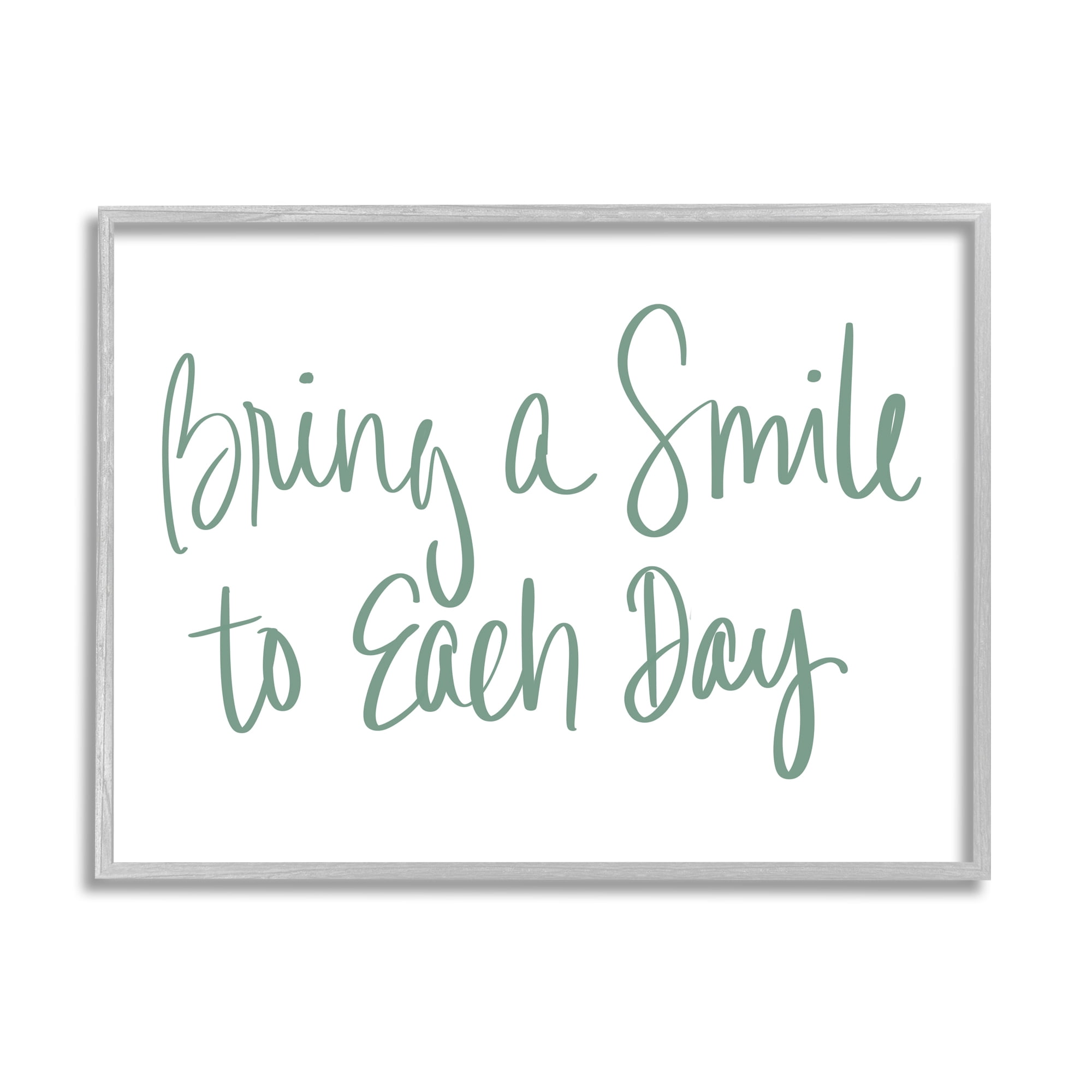 Stupell Industries Bring A Smile Each Day Phrase Green Cursive, 16 x 20, Designed by Sd Graphics Studio
