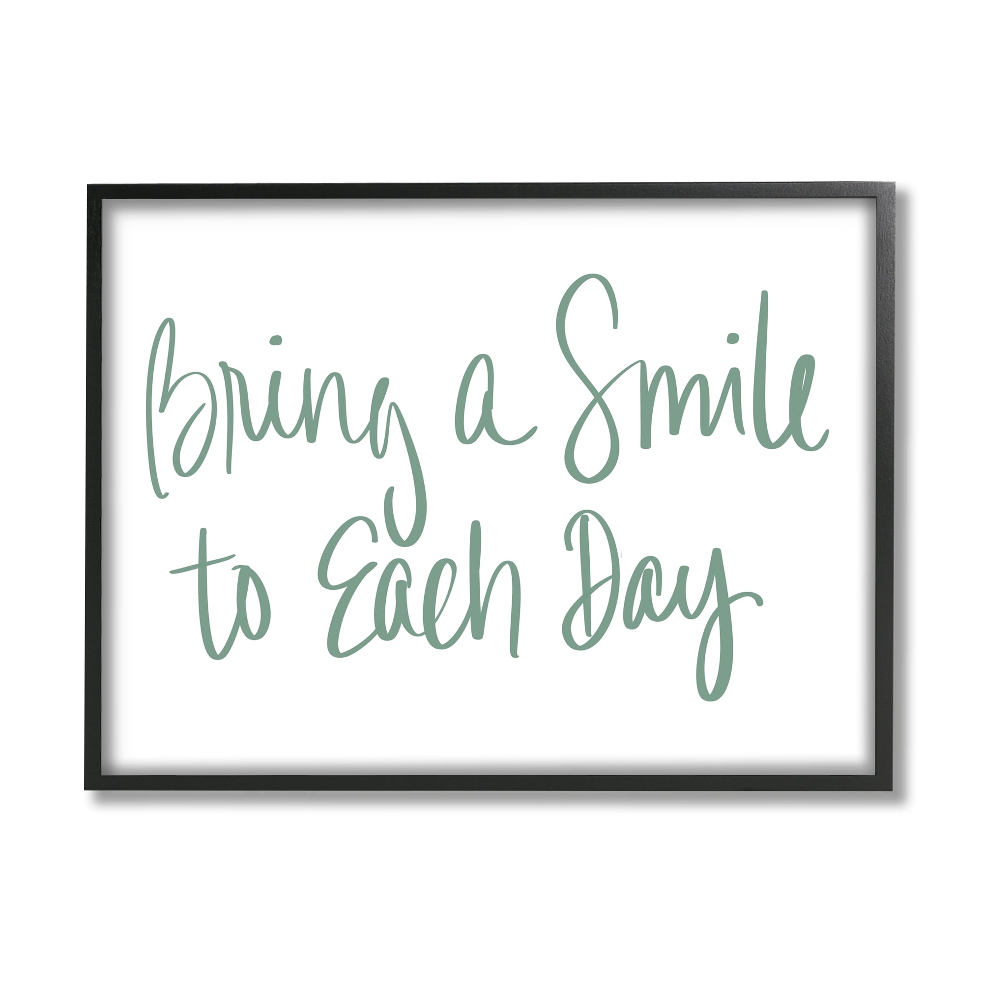 Stupell Industries Bring A Smile Each Day Phrase Green Cursive, 24 x 30, Designed by Sd Graphics Studio