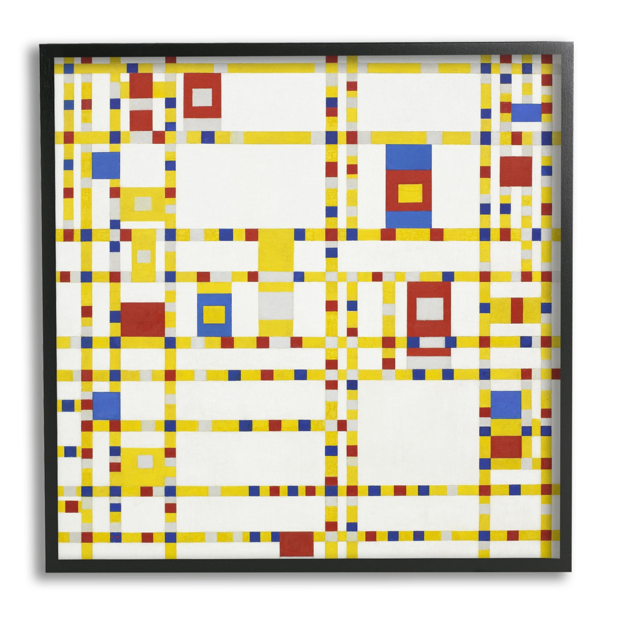 Stupell Industries Broadway Boogie Woogie Piet Mondrian Classic Abstract Painting Painting Black Framed Art Print Wall Art, Design by one1000paintings