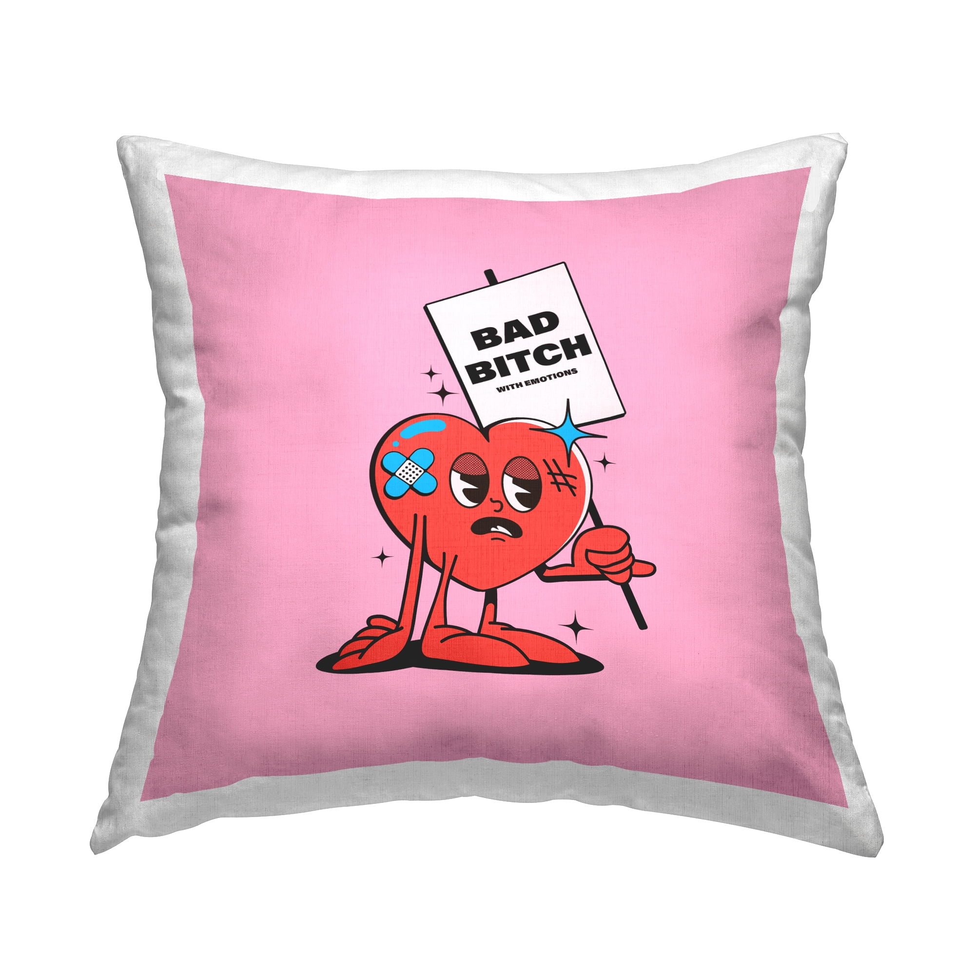 Stupell Industries Broken Heart Sassy Phrase Decorative Printed Throw Pillow, 18 x 18