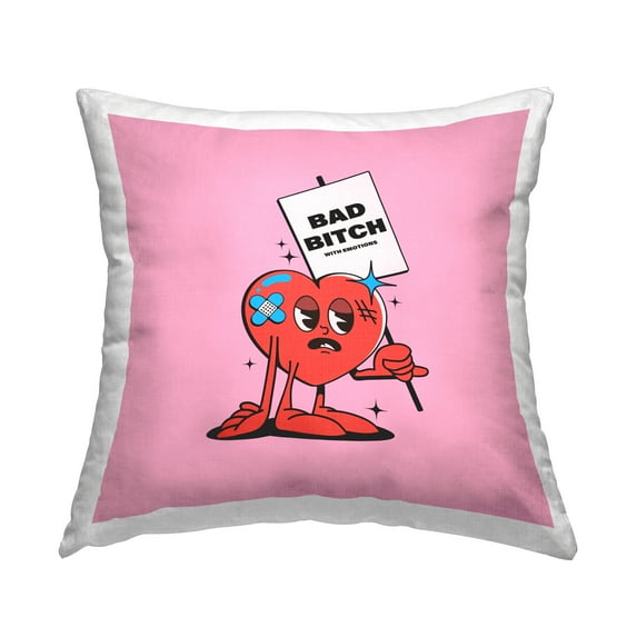 Stupell Industries Broken Heart Sassy Phrase Decorative Printed Throw Pillow, 18 x 18
