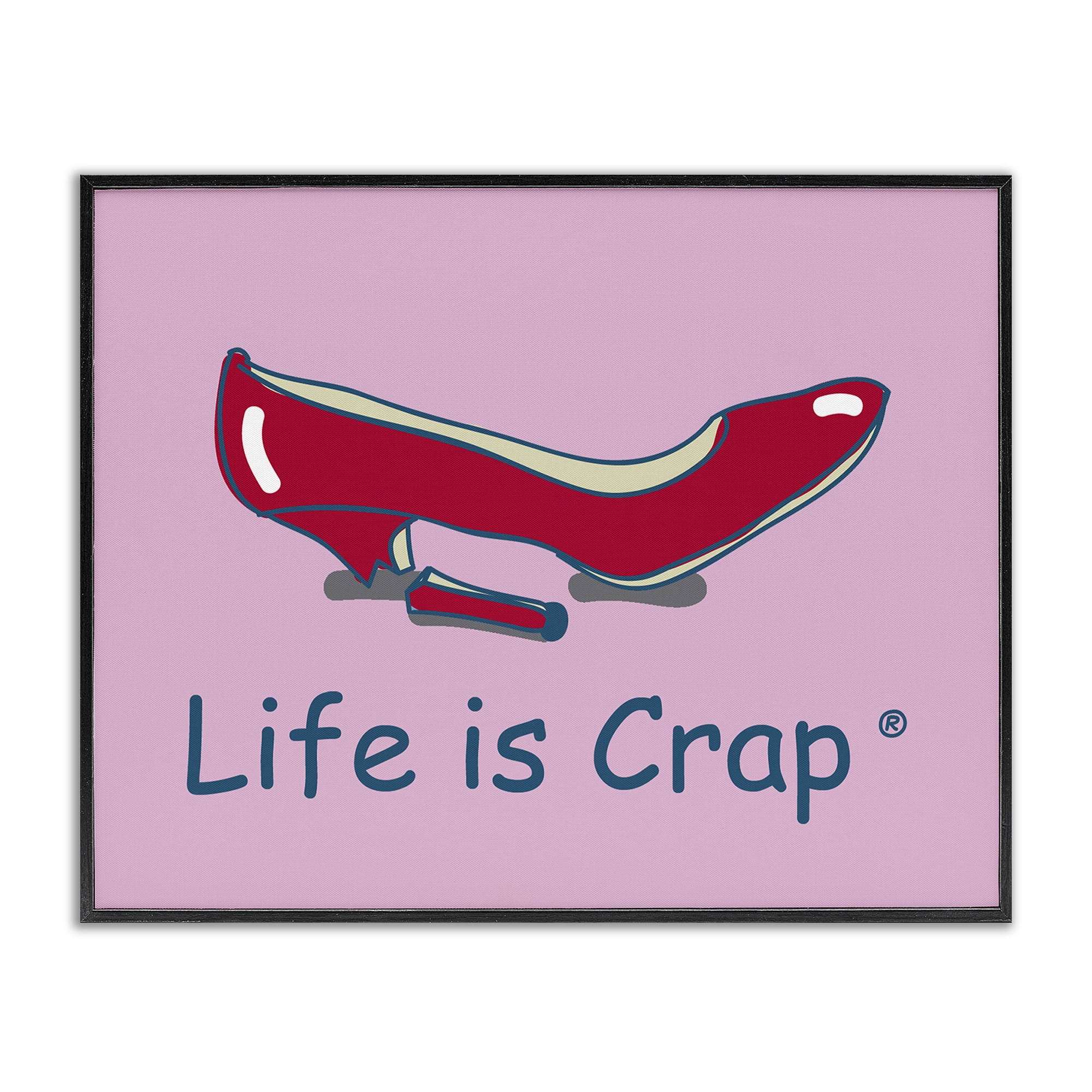 Stupell Industries Broken High Heel Novelty & Humor Painting Black Framed Art Print Wall Art, 30 x 24