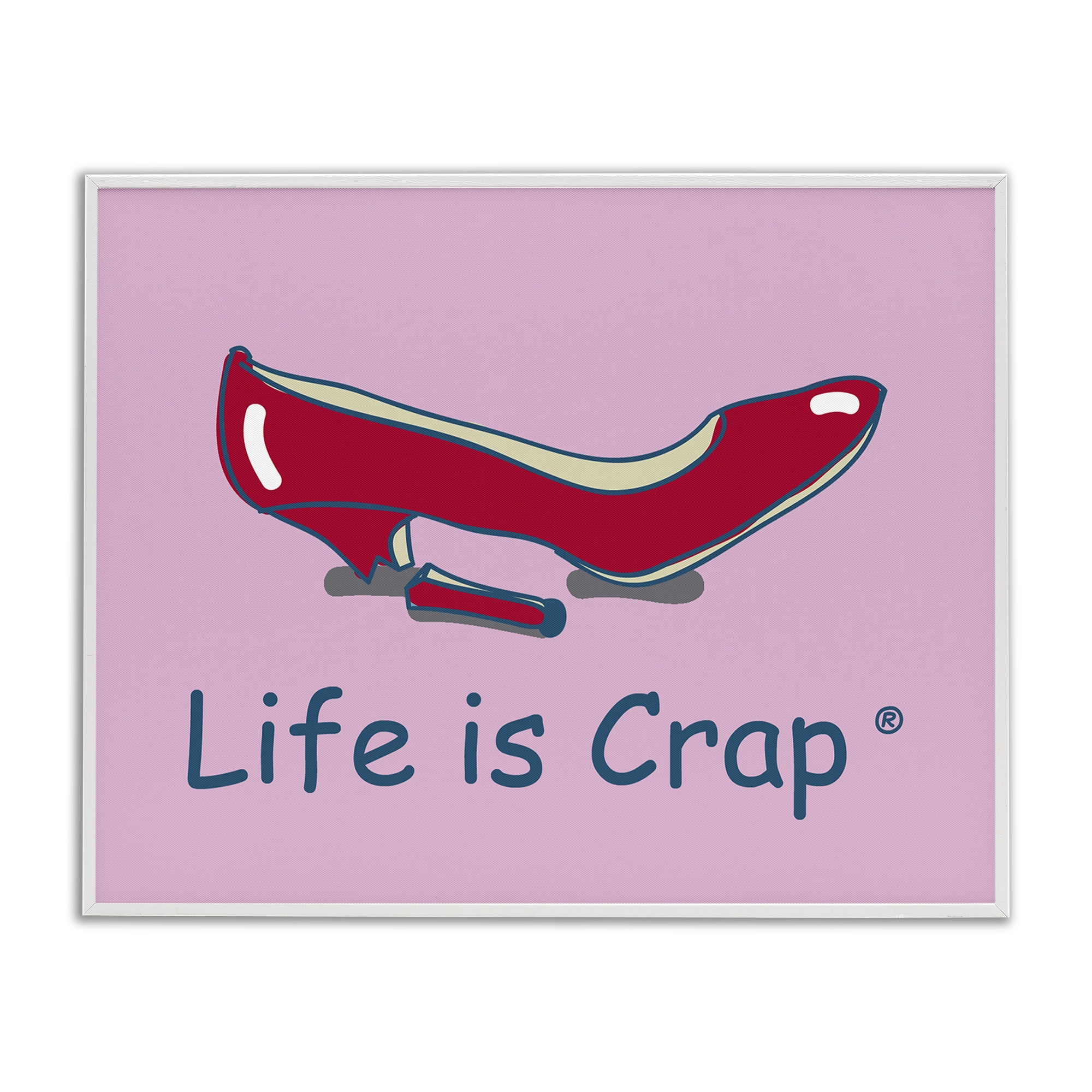 Stupell Industries Broken High Heel Novelty & Humor Painting White Framed Art Print Wall Art, 30 x 24