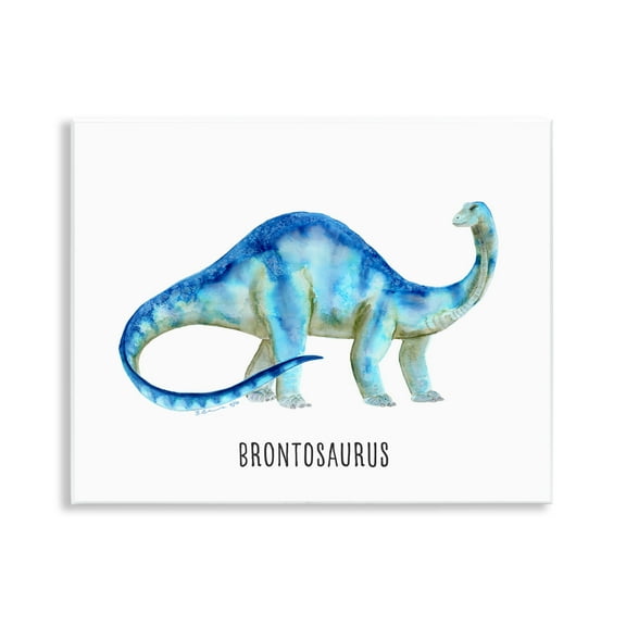 Stupell Industries Brontosaurus Dinosaur Learning Animals Painting Unframed Art Print Wall Art, 14 x 11