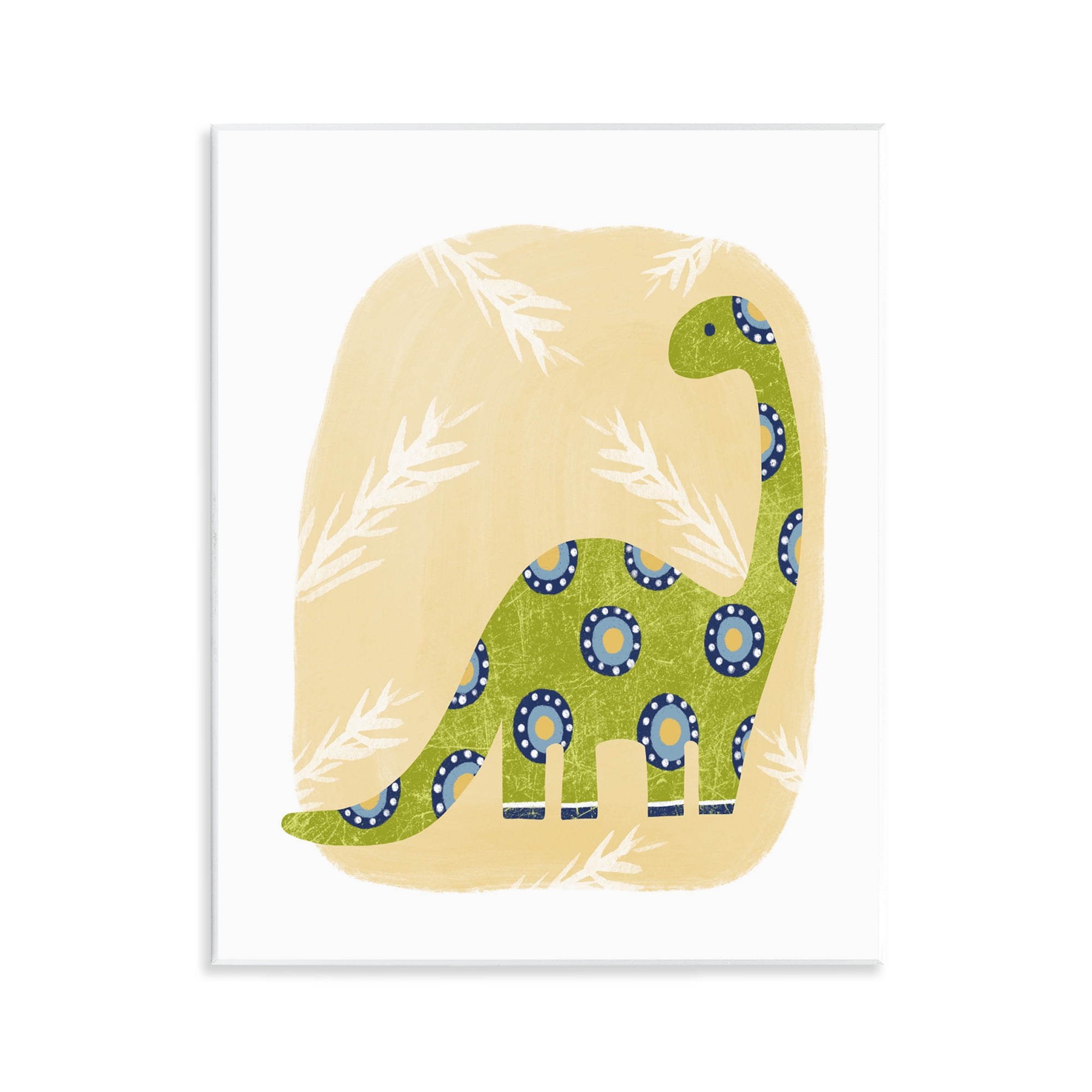 Stupell Industries Brontosaurus with Leaves Animals & Insects Painting Unframed Art Print Wall Art, 11 x 14