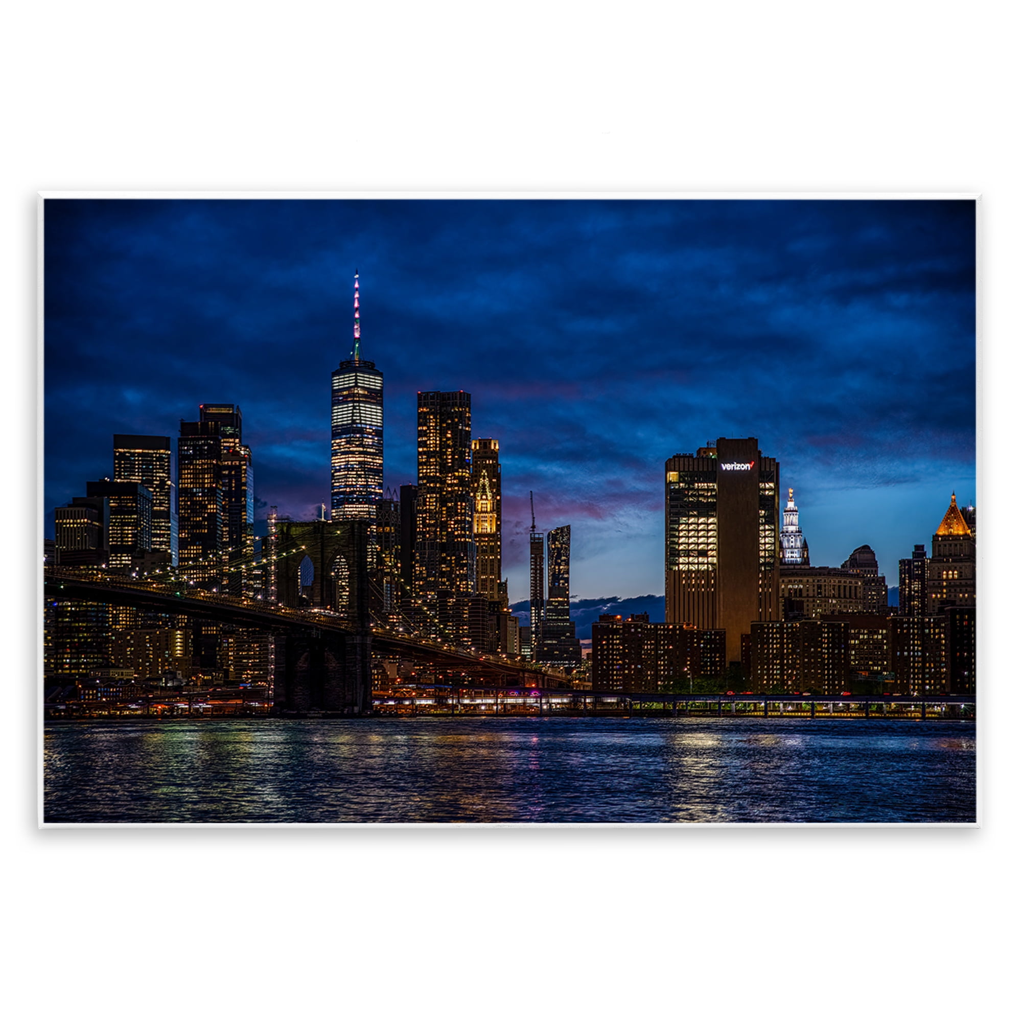 Stupell Industries Brooklyn Bridge at Night Wall Plaque Art, design by Tim West