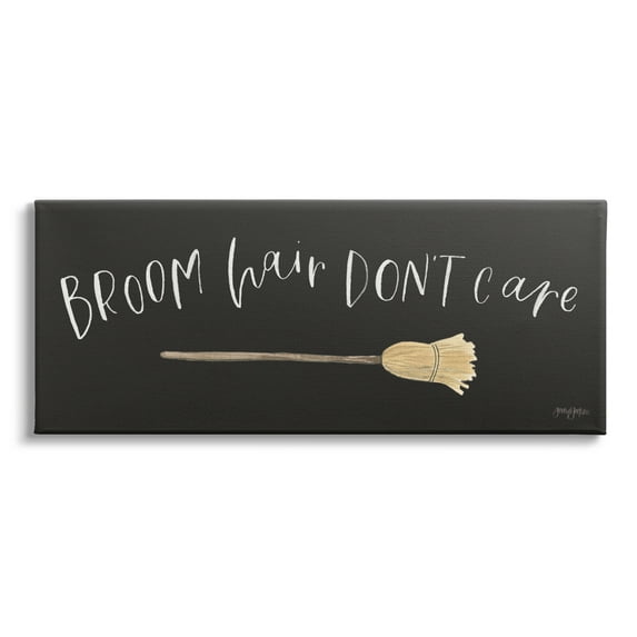 Stupell Industries Broom Hair Don't Care Holiday Painting Gallery Wrapped Canvas Print Wall Art, 24 x 10