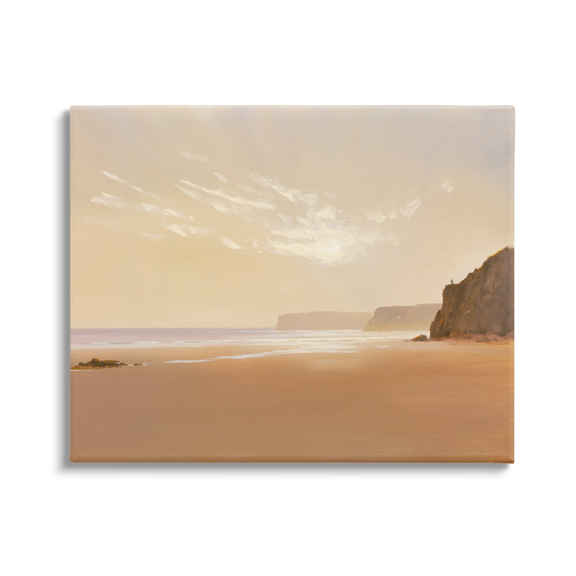 Stupell Industries Brown Beach Landscape Landscape Photography Gallery Wrapped Canvas Art Print Wall Art, 30 x 24