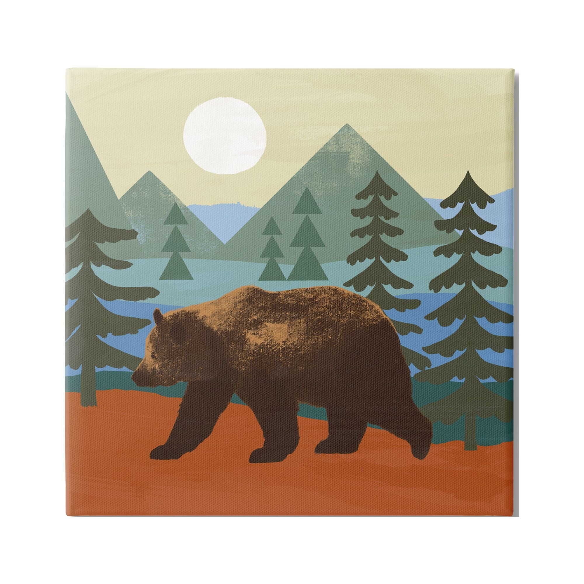 Stupell Industries Brown Bear Nature Woodlands Sunshine Camp, 17 x 17, Design by Victoria Barnes