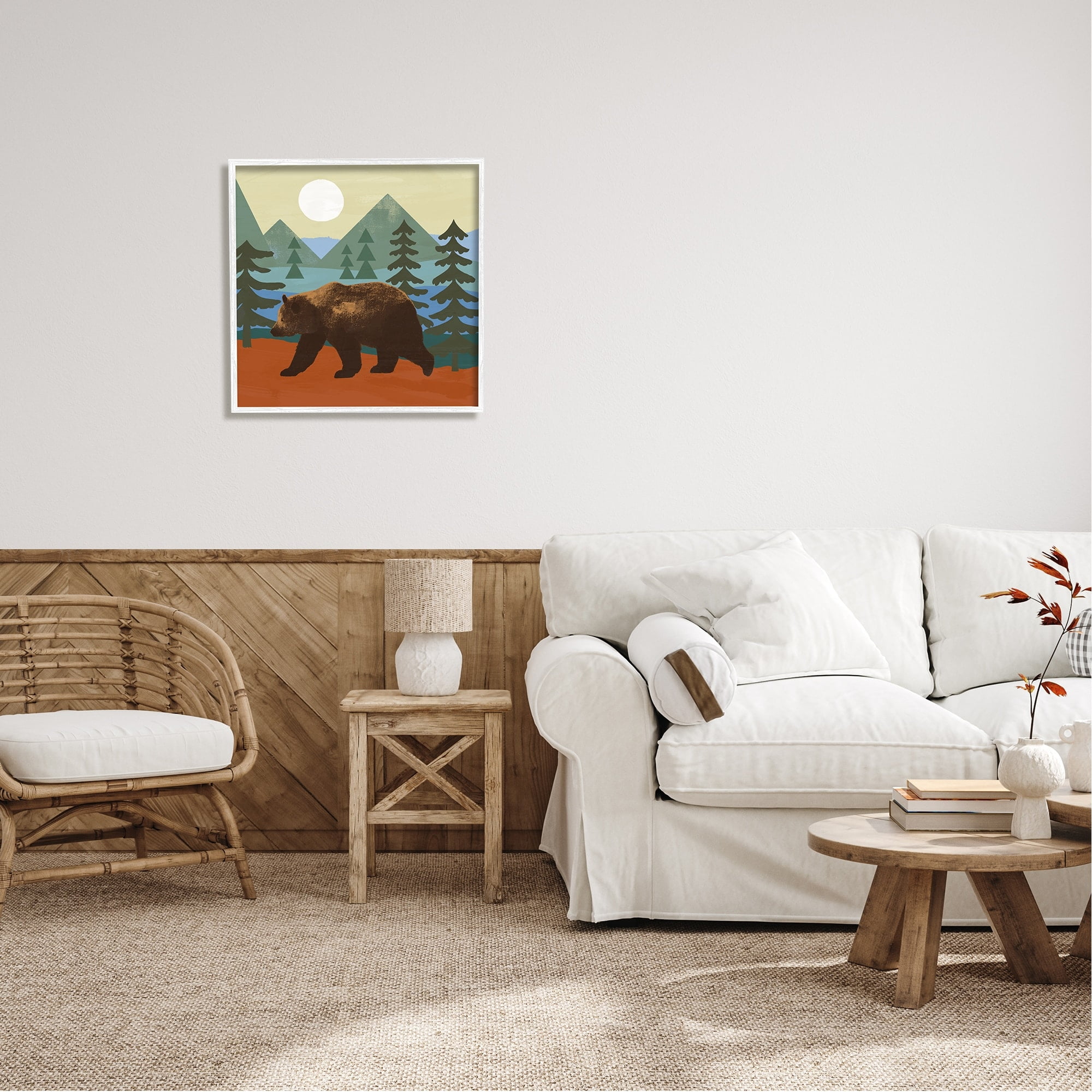 Stupell Industries Brown Bear Nature Woodlands Sunshine Camp, 24 x 24, Design by Victoria Barnes