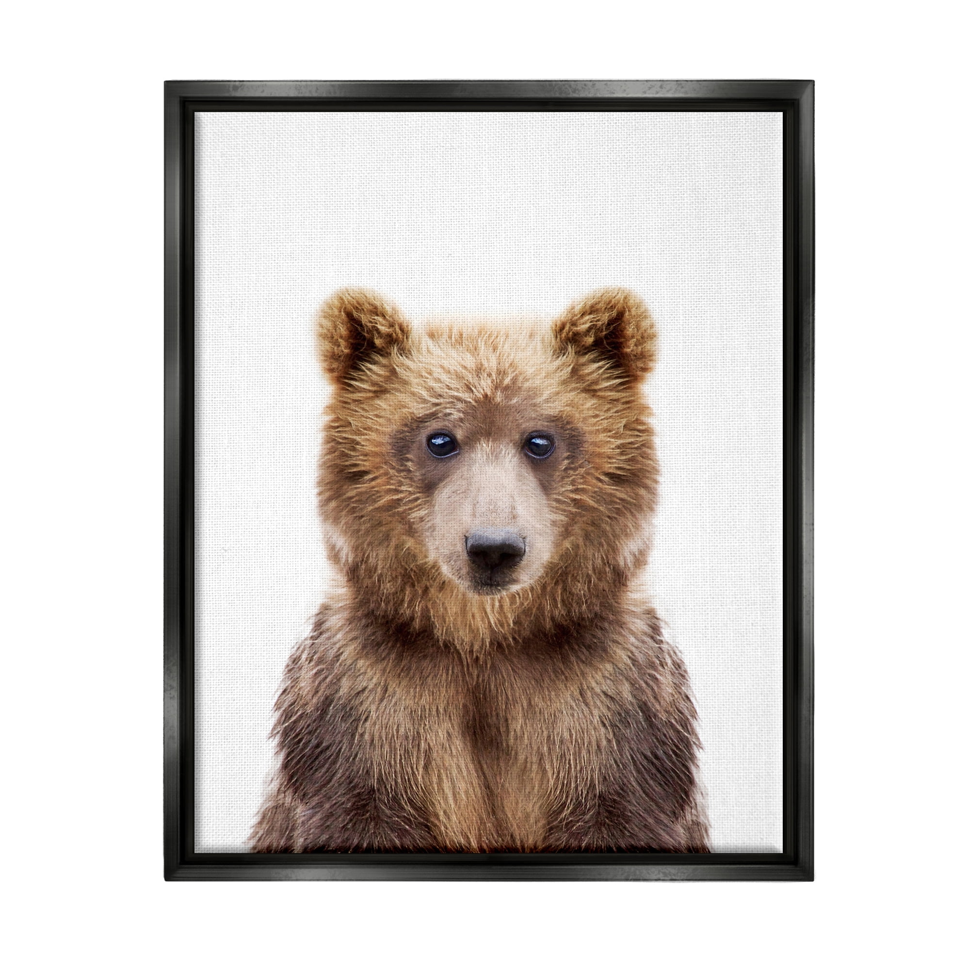 Stupell Industries Brown Bear Portrait Animals & Insects Painting Black Floater Framed Art Print Wall Art, 17 x 21