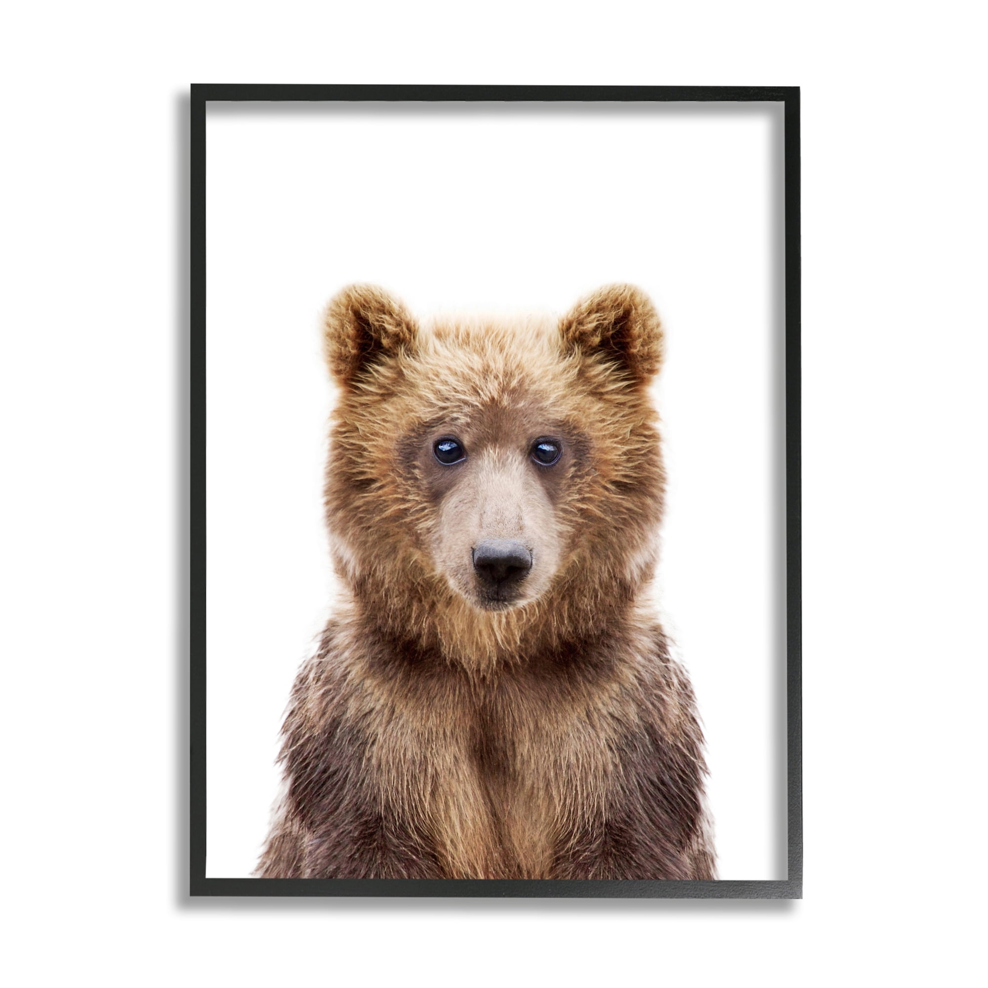 Stupell Industries Brown Bear Portrait Animals & Insects Painting Black Framed Art Print Wall Art, 24 x 30