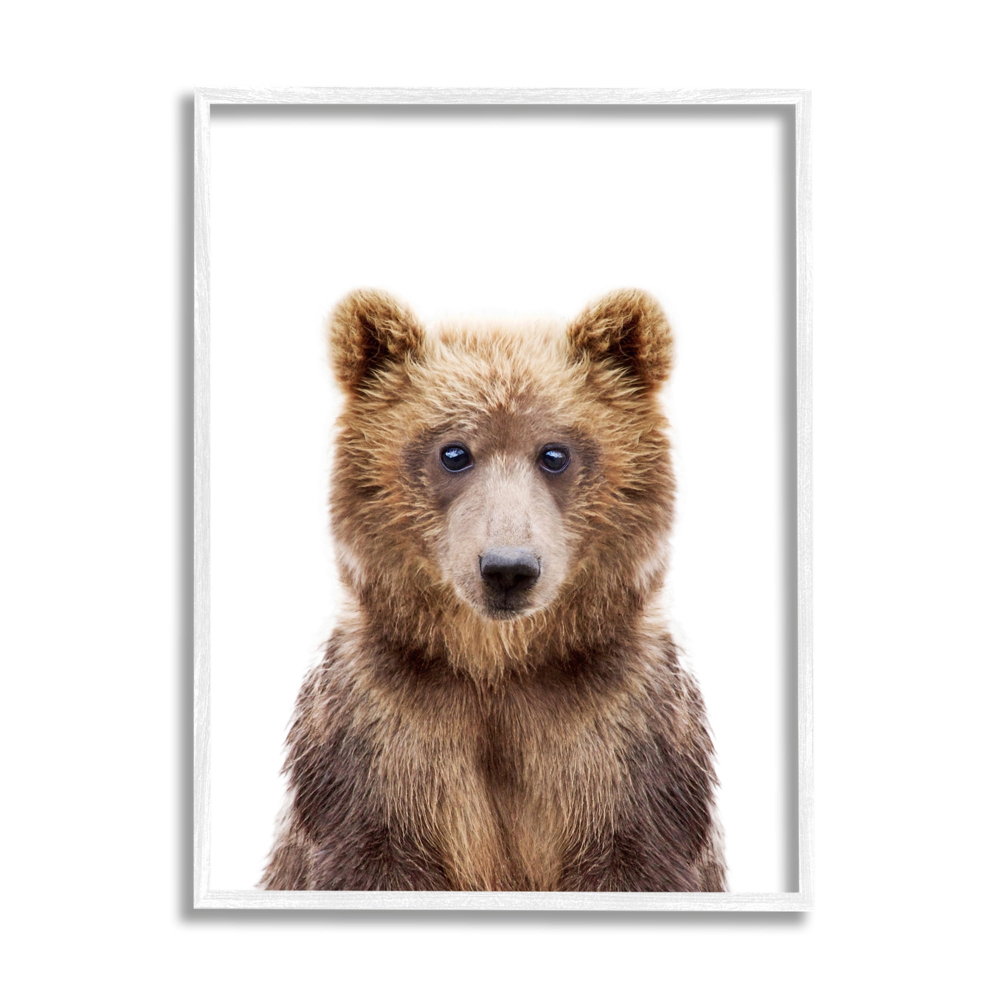 Stupell Industries Brown Bear Portrait Animals & Insects Painting White Framed Art Print Wall Art, 16 x 20