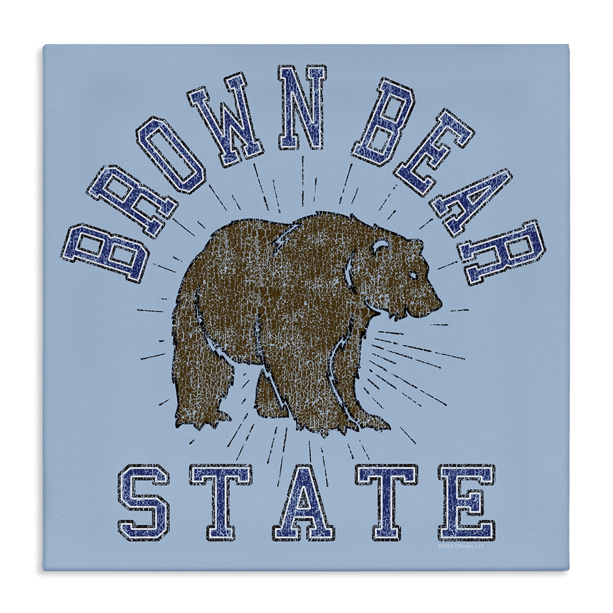 Stupell Industries Brown Bear Varsity State Novelty & Humor Painting Wrapped Canvas Art Print Wall Art, 24 x 24