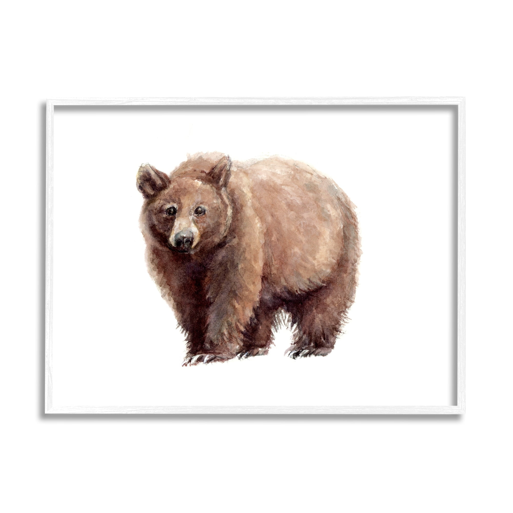 Stupell Industries Brown Bear Watercolor Portrait Children's Wild Animal, 14 x 11,Design by Fox Hollow Studios