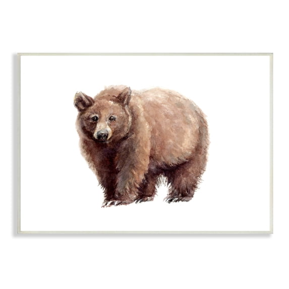 Stupell Industries Brown Bear Watercolor Portrait Children's Wild Animal, 15 x 10,Design by Fox Hollow Studios