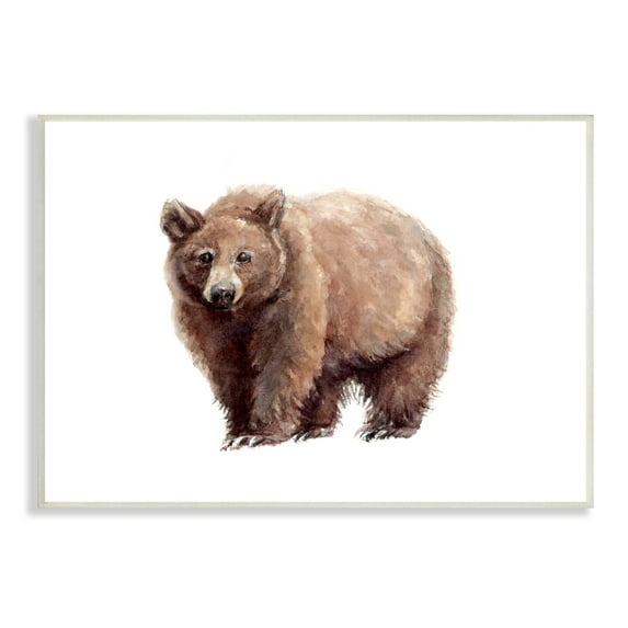Stupell Industries Brown Bear Watercolor Portrait Children's Wild Animal, 19 x 13,Design by Fox Hollow Studios