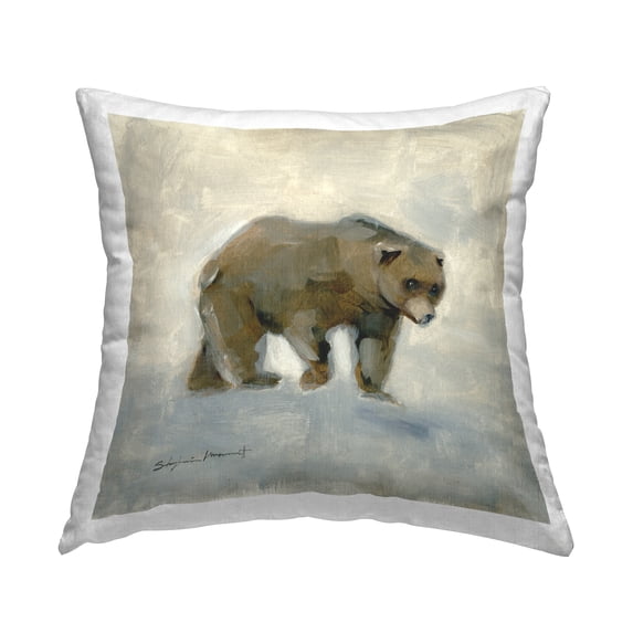 Stupell Industries Brown Bear Wildlife Animal Printed Throw Pillow Design by Stephanie Workman Marrott
