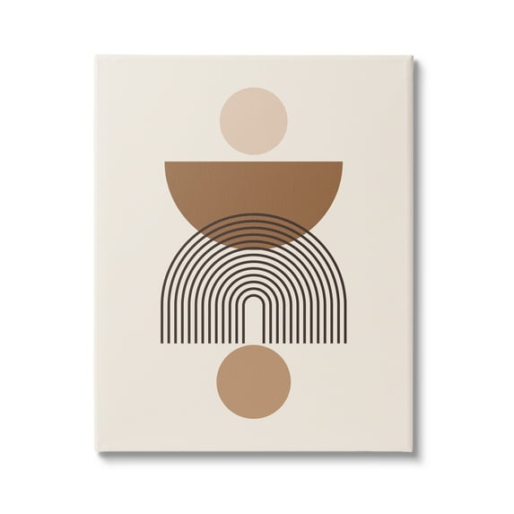 Stupell Industries Brown & Beige Shapes Abstract Painting Gallery Wrapped Canvas Print Wall Art, 16 x 20