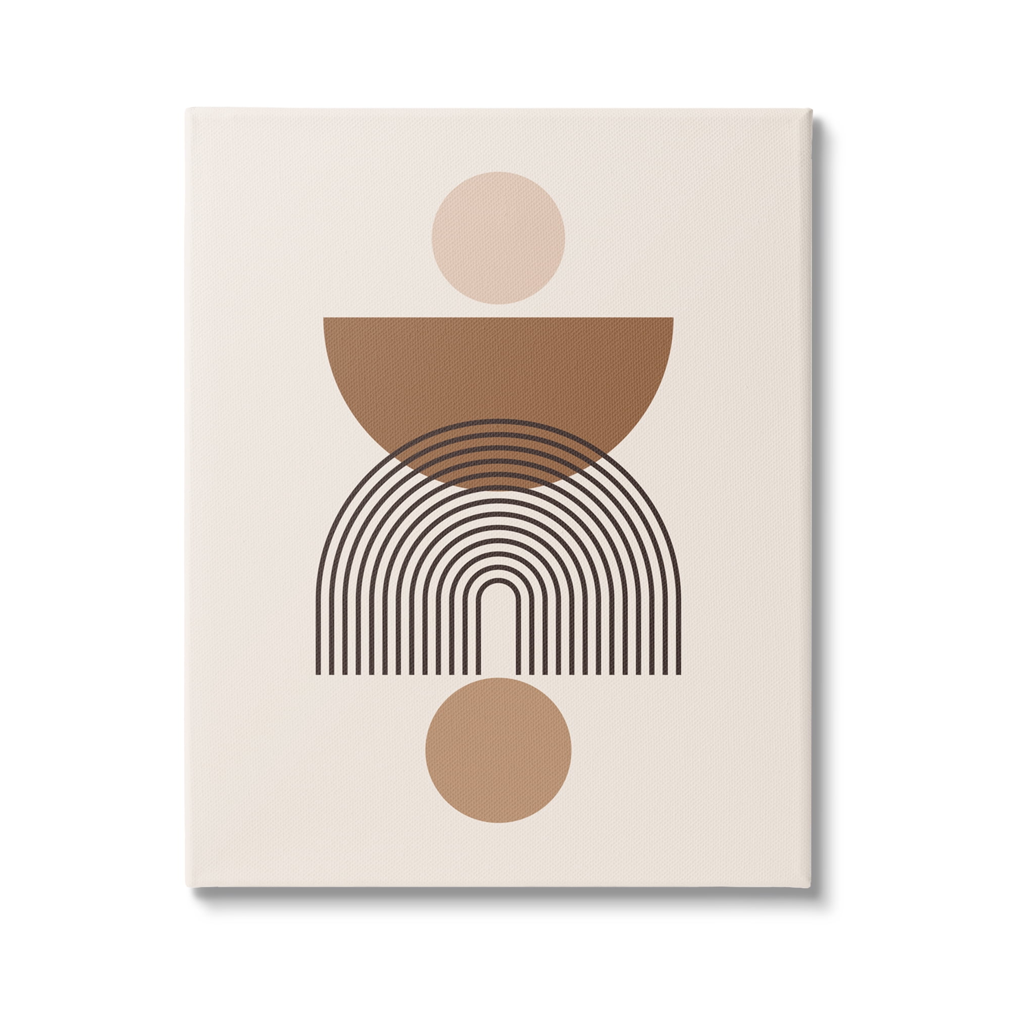 Stupell Industries Brown & Beige Shapes Abstract Painting Gallery Wrapped Canvas Print Wall Art, 24 x 30