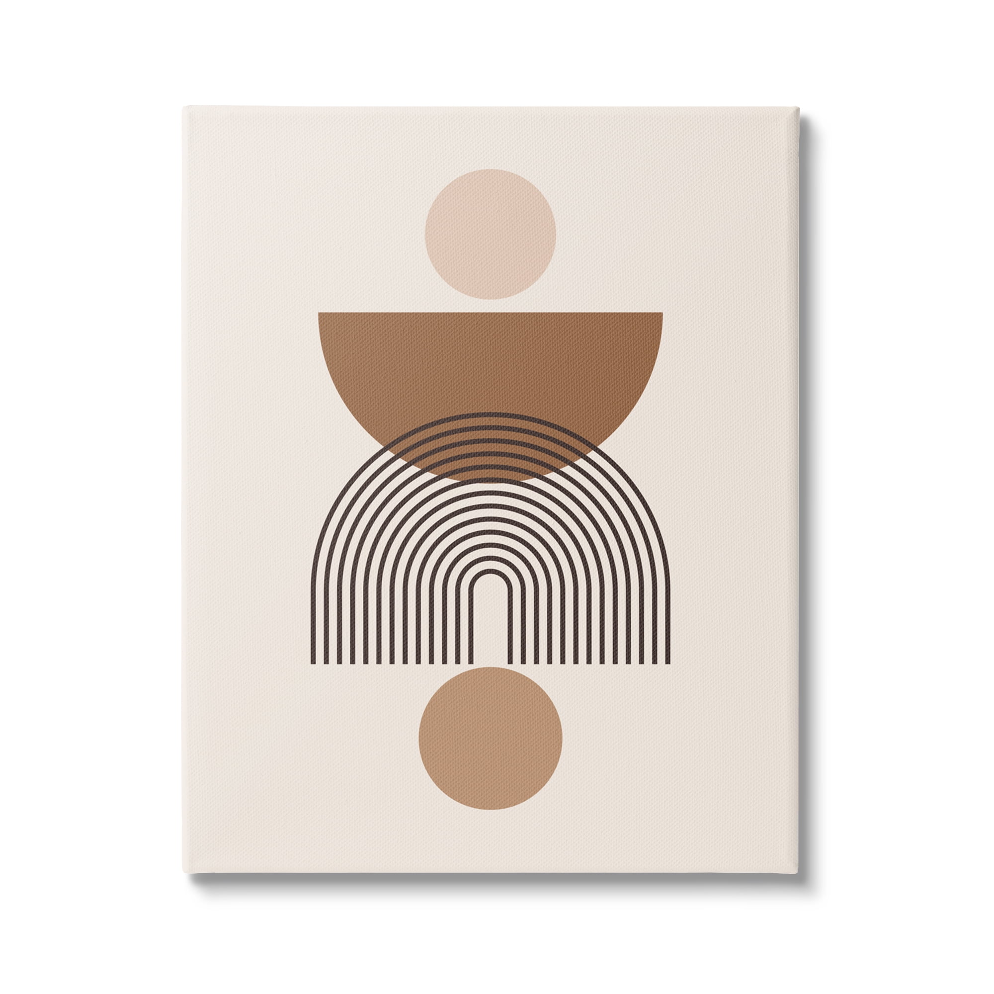 Stupell Industries Brown & Beige Shapes Abstract Painting Gallery Wrapped Canvas Print Wall Art, 30 x 40