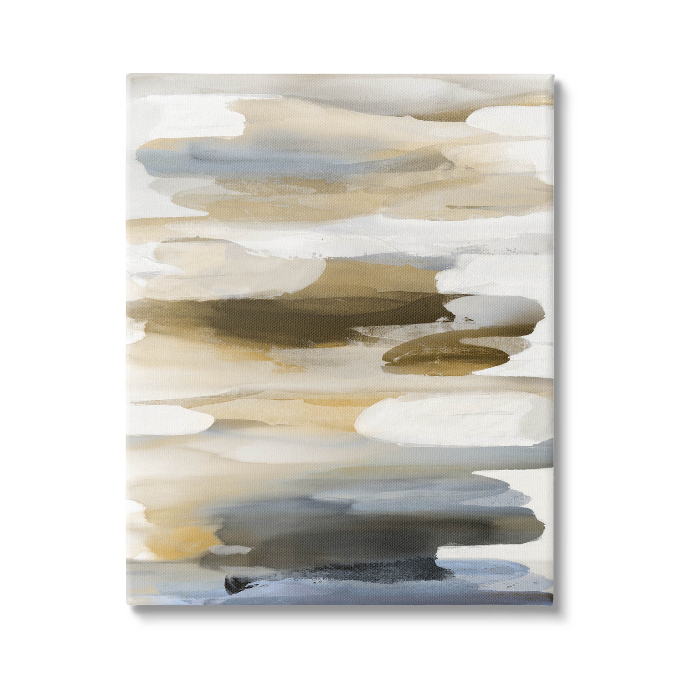 Stupell Industries Brown Blue Abstract Shapes Graphic Art Gallery Wrapped Canvas Print Wall Art, Design by Jackie Hanson