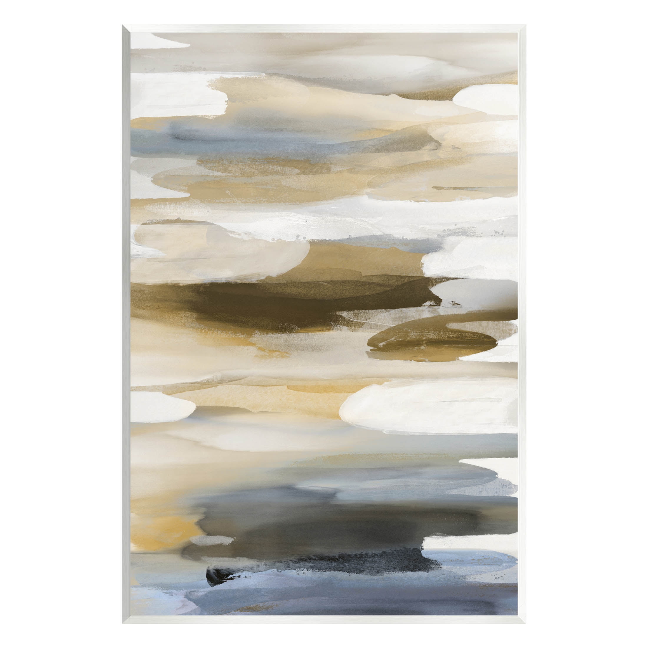 Stupell Industries Brown Blue Abstract Shapes Graphic Art Unframed Art Print Wall Art, Design by Jackie Hanson