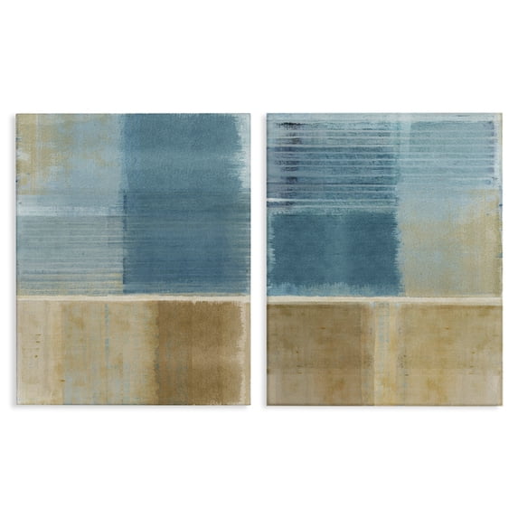 Stupell Industries Contemporary Brown & Blue Abstraction 2pc Canvas Art Set, 24 x 30 each, by Flora Kouta