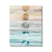 Stupell Industries Brown & Blue Gradient Circles Abstract Painting Gallery Wrapped Canvas Print Wall Art