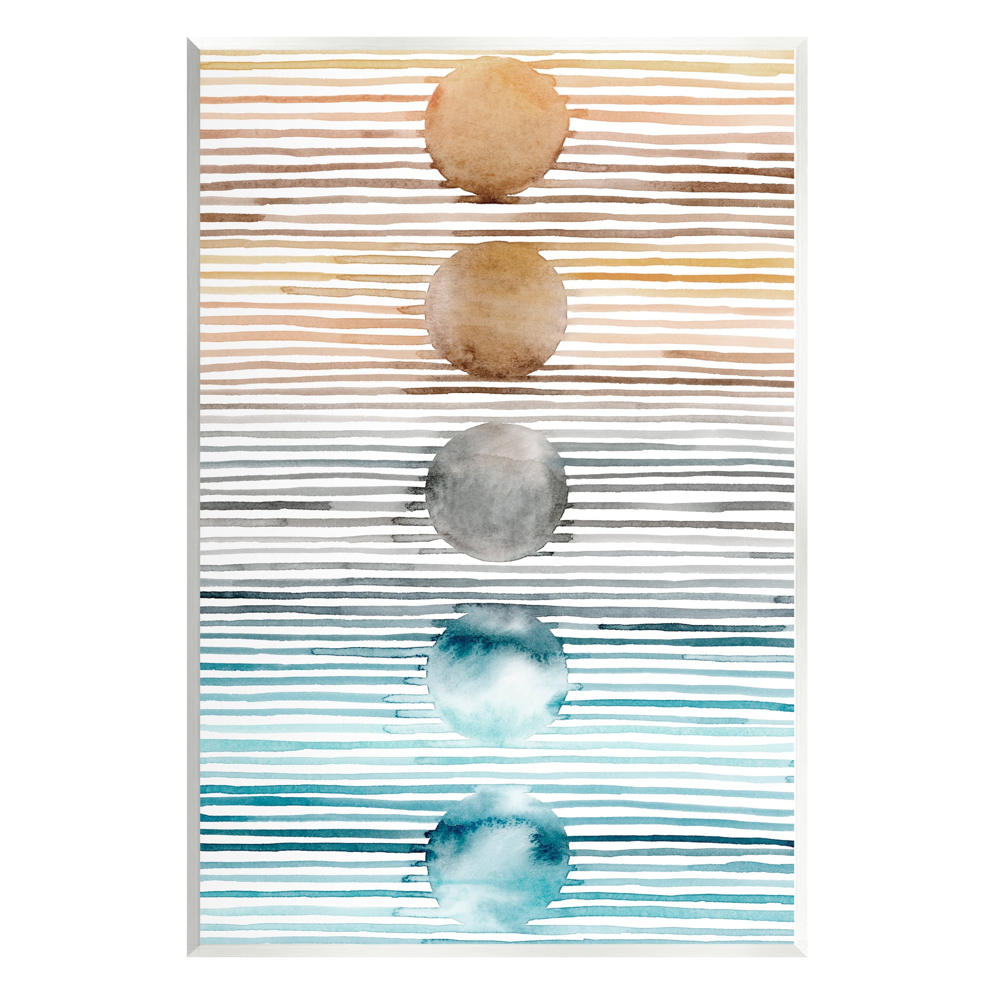 Stupell Industries Brown & Blue Gradient Circles Abstract Painting Unframed Art Print Wall Art