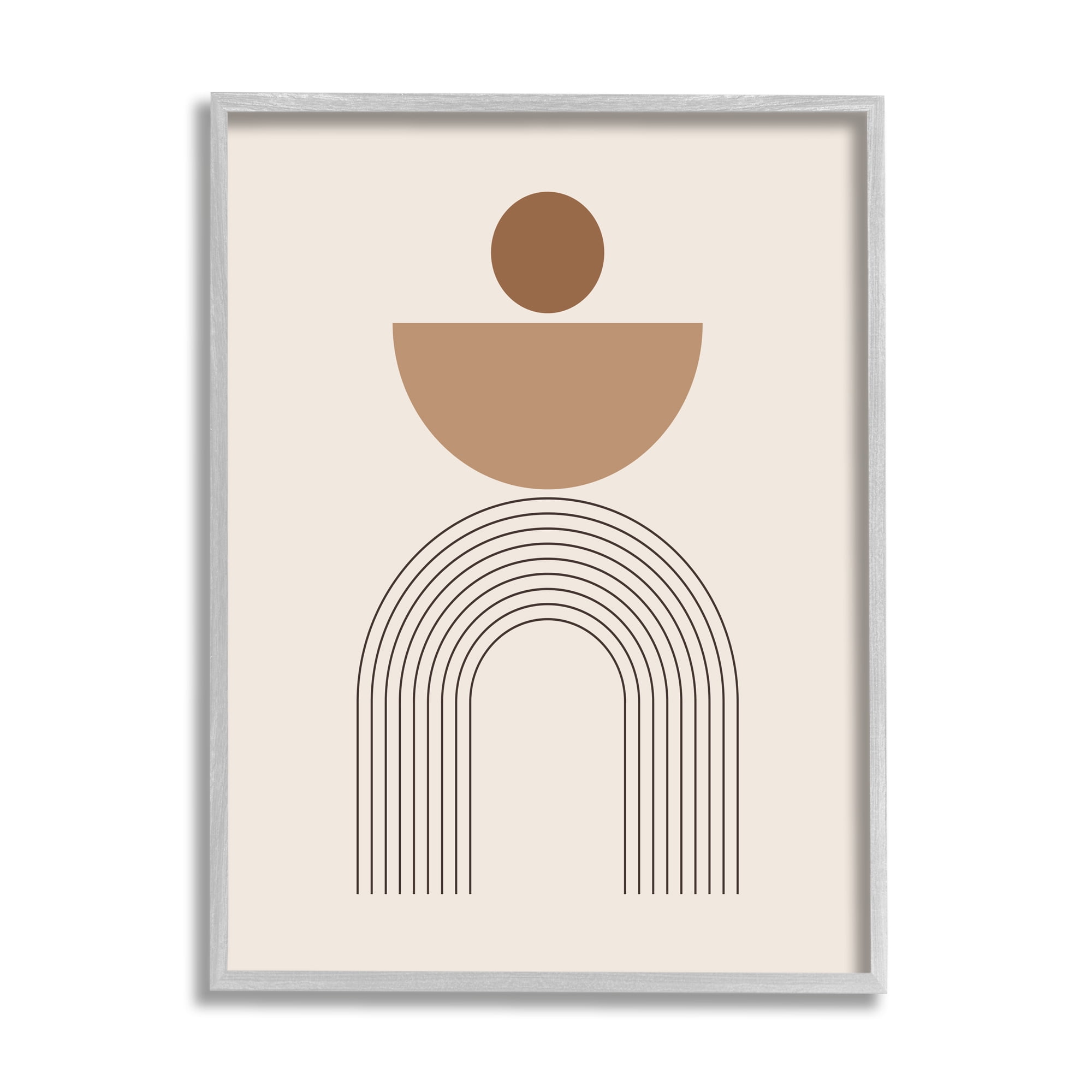 Stupell Industries Brown Boho Arch Abstract Painting Gray Framed Art Print Wall Art, 24 x 30