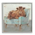 thumbnail image 1 of Stupell Industries Brown Bull on a Blue Couch Neutral Color Painting, 12 x 12,Design by Ethan Harper, 1 of 8