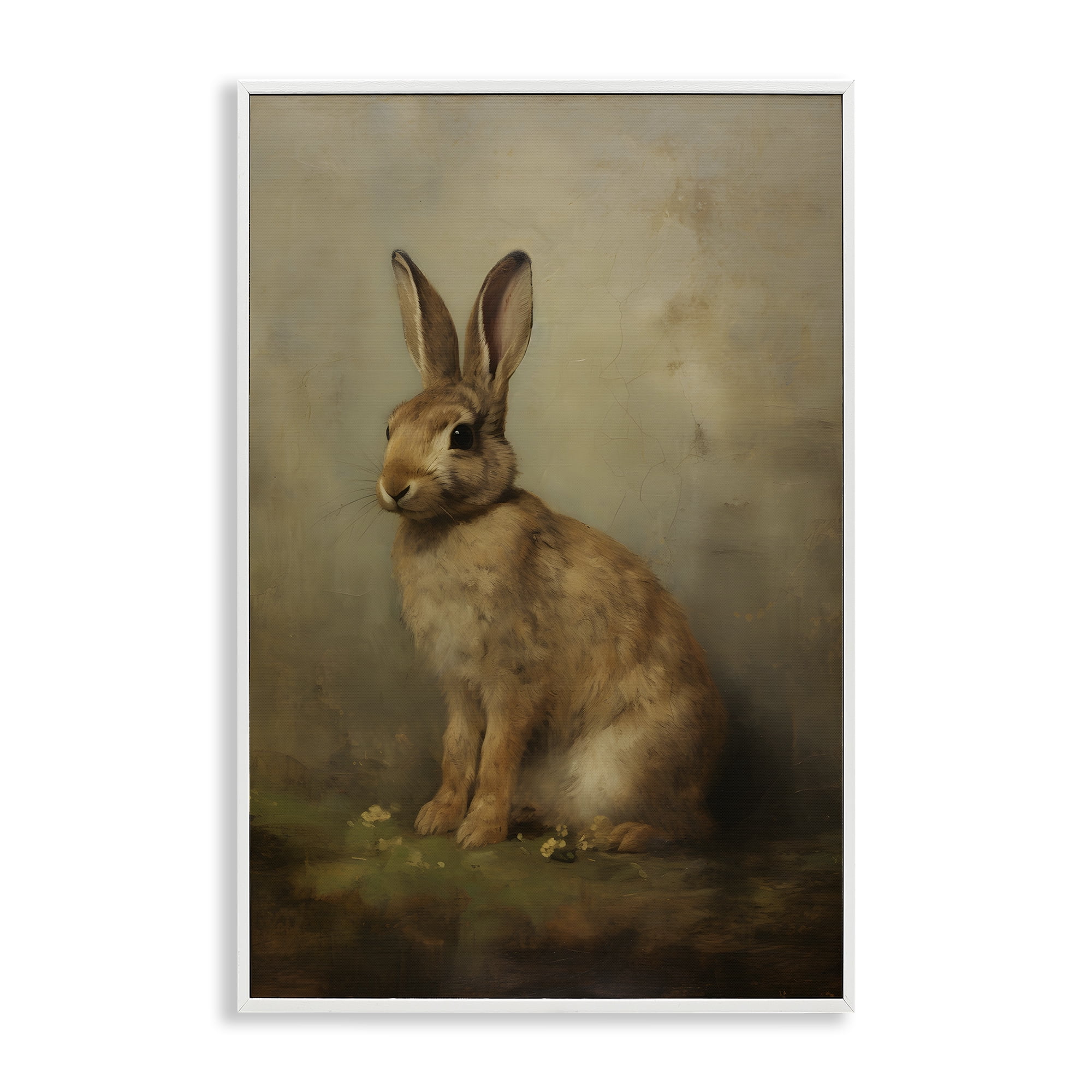 Stupell Industries Brown Bunny Portrait Animals & Insects Painting White Framed Art Print Wall Art, 20 x 30