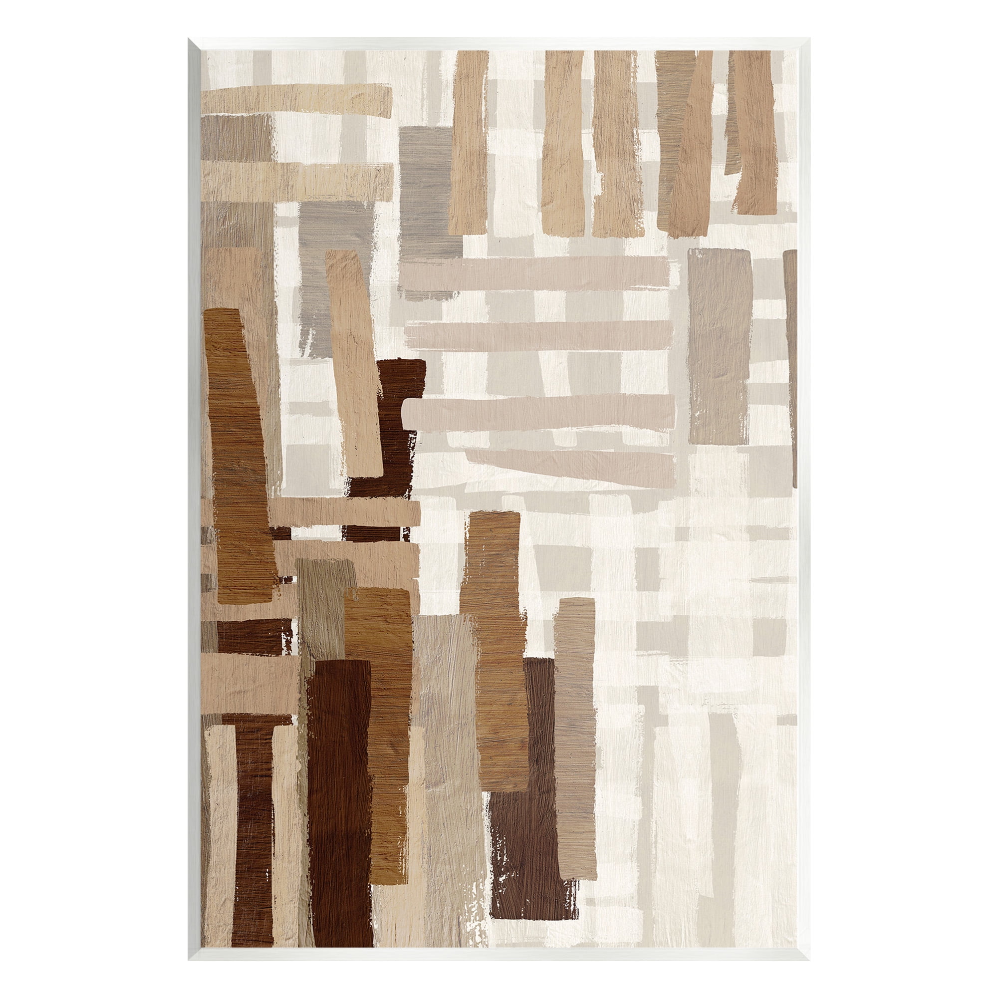 Stupell Industries Brown Crosshatched Pattern Abstract Painting Unframed Art Print Wall Art, 13 x 19