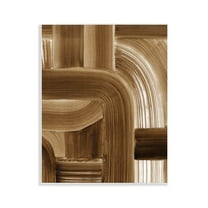 Stupell Industries Brown Curved Paint Strokes Abstract Painting Unframed Art Print Wall Art, 11 x 14