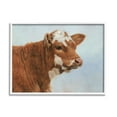 thumbnail image 1 of Stupell Industries Brown Dairy Cow Detailed Farm Animal Painting Painting White Framed Art Print Wall Art, Design by David Stribbling, 1 of 7