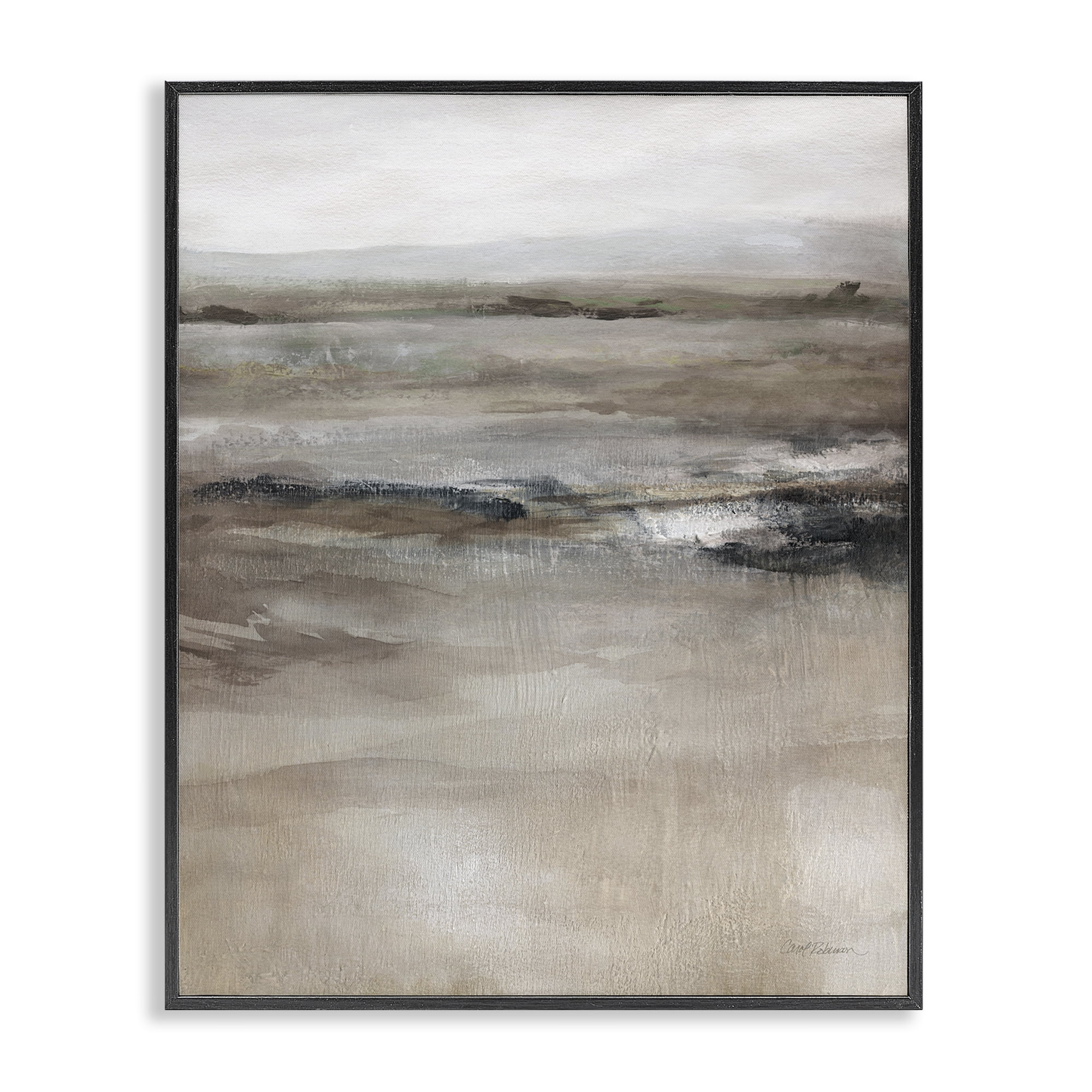 Stupell Industries Brown Desert Abstraction Abstract Painting Black Framed Art Print Wall Art, 11 x 14