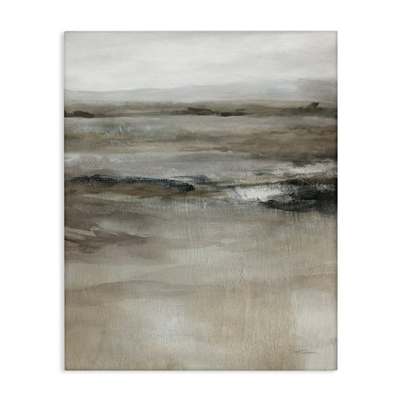 Stupell Industries Brown Desert Abstraction Abstract Painting Gallery Wrapped Canvas Art Print Wall Art, 16 x 20