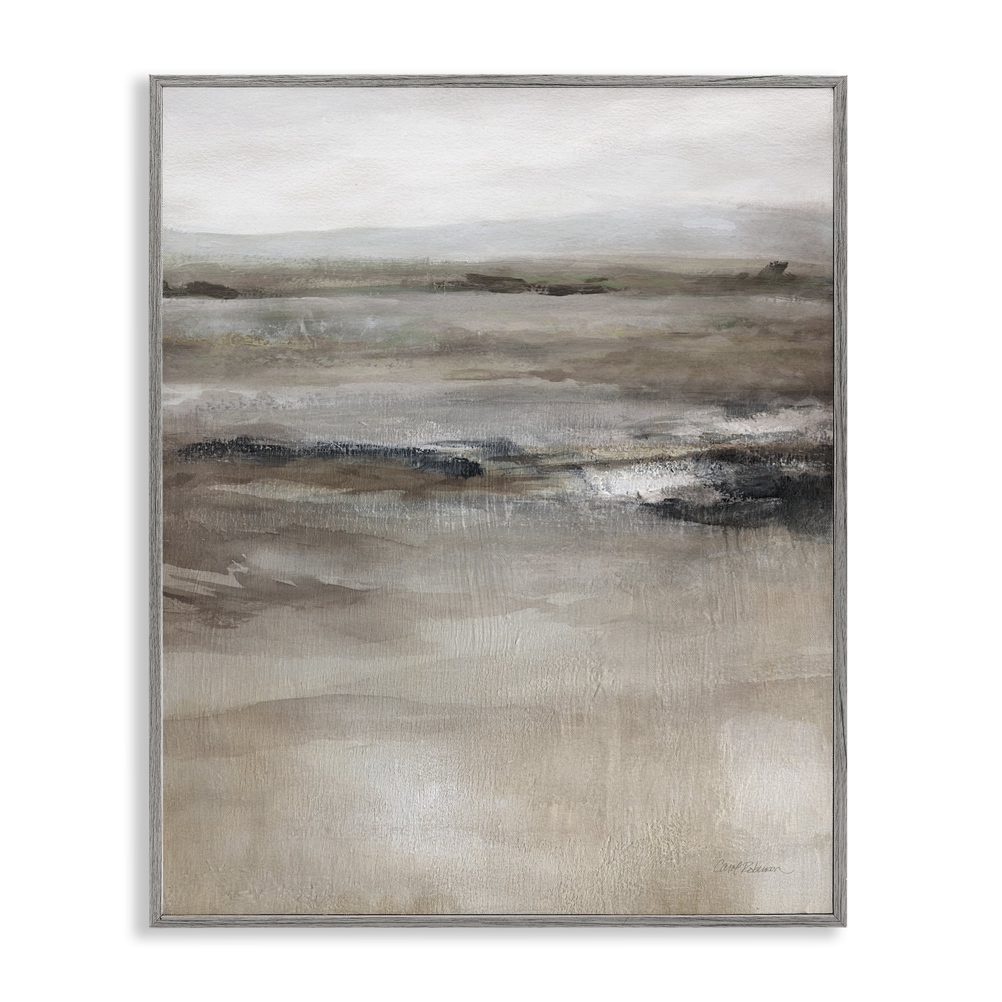 Stupell Industries Brown Desert Abstraction Abstract Painting Gray Framed Art Print Wall Art, 11 x 14